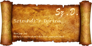 Sztruhár Dorina névjegykártya